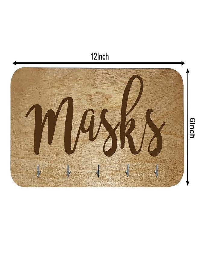 Nutcase Solid Wood Face Mask Holder For Wall Masks Organizer for Home Office Entrance - Made in India - Image 3